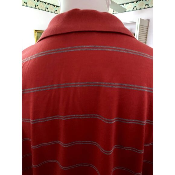 Vintage Fairway & Greene Polo Golf Shirt Mens LARGE Striped Red Cotton - Picture 6 of 15